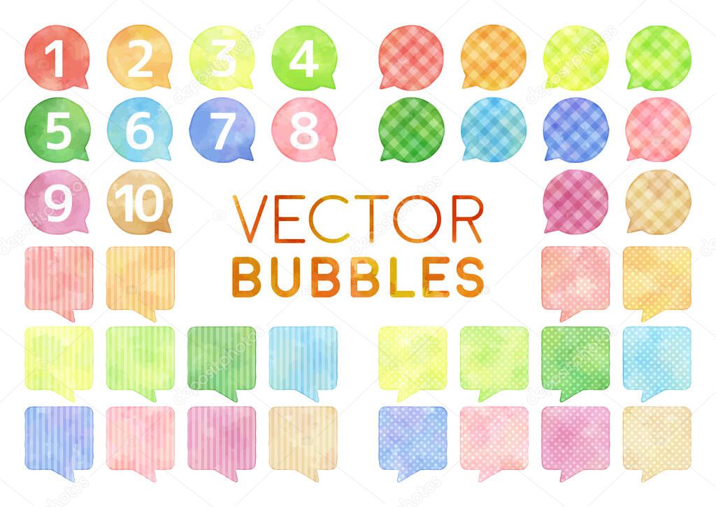 colorful vector bubbles set