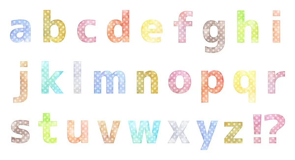 Alphabets Colorés Aquarelle Lettres Minuscules — Image vectorielle