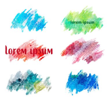 Vektör el çizilmiş suluboya fırça darbeleri