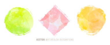 vektör suluboya dekorasyonları; başlık ve logo için arkaplan