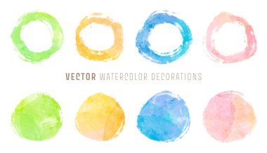 vector watercolor decorations; background for title and logo