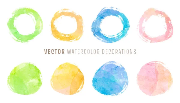 Vector Watercolor Decorations Background Title Logo — Archivo Imágenes Vectoriales