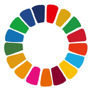 El çizimi SDG boya desenli renk tekerleği 
