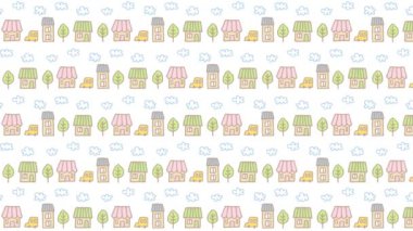 Evlerin basit illüstrasyon arka planı