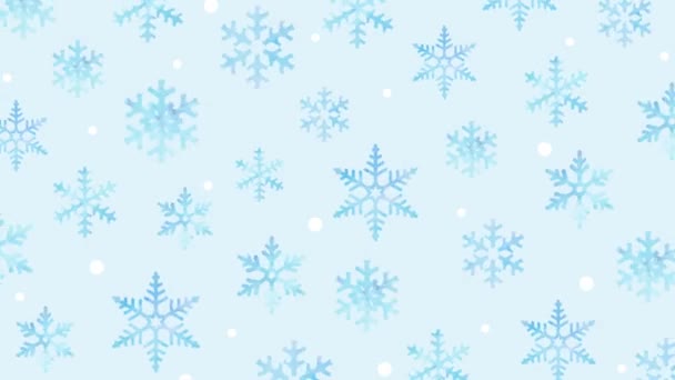 Watercolor Blue Snowflake Snow — Stock video