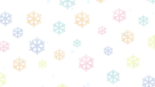 Cat Air Latar Belakang Warna Warni Gambar Kepingan Salju — Stok Video