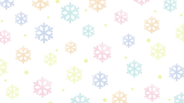 Watercolor Background Colorful Snowflakes Illustration — Vídeos de Stock