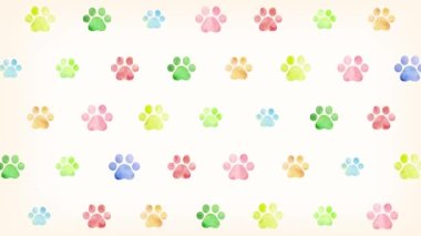 Watercolor paw pads illustration background