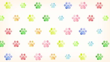 Watercolor paw pads illustration background