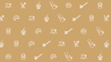 Cafe illustration background (brown)
