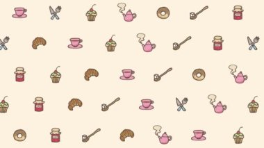 Cafe illustration background (colorful)