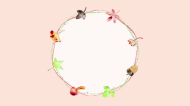 Watercolor leaves animation for title background