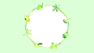 Watercolor leaves animation for title background