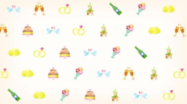 Wedding illustration pattern background