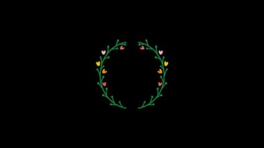 Countdown numbers in hand drawn wreaths