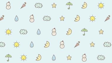 Weather icons illustration background