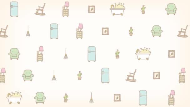 Simple Background Illustration Furniture — Stok video