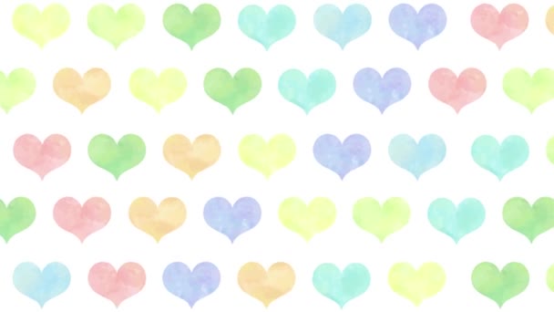 Πολύχρωμα Καρδιά Μοτίβο Φόντου — Αρχείο Βίντεο