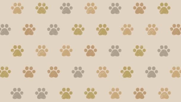 Paw Pads Illustration Background — Vídeo de stock