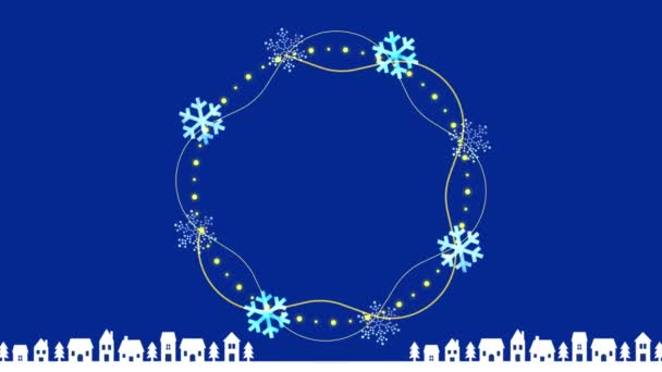 Snowflake Animation Title Background Night Version — ストック動画