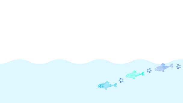 Fish Swimming Animation Title Background — Αρχείο Βίντεο