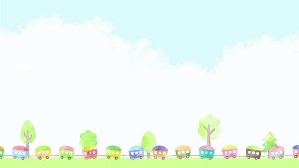 Cute train animation for title background