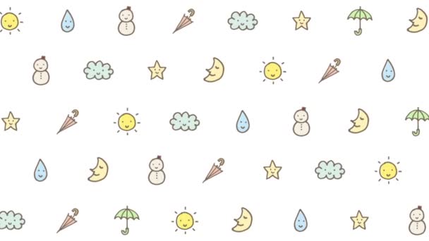 Weather Icons Illustration Background – Stock-video