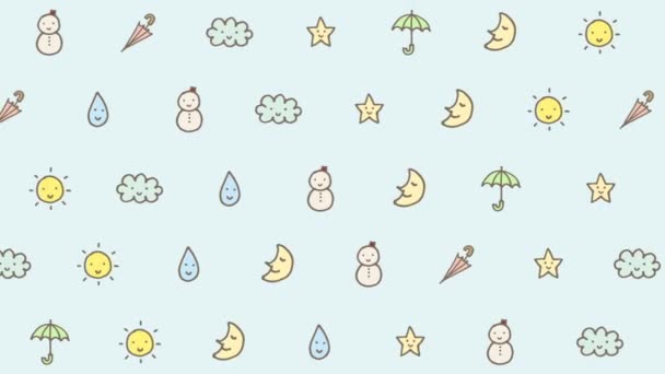 Weather Icons Illustration Background — Stok video