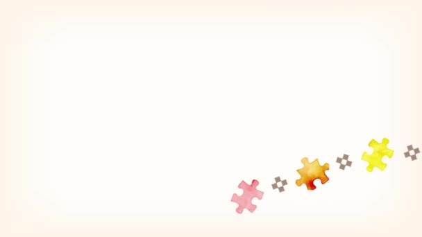 Puzzle Pieces Animation Title Background — Vídeo de stock
