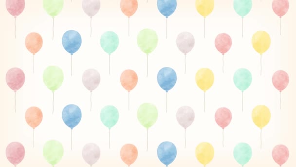 Watercolor Rising Balloons Background — 图库视频影像