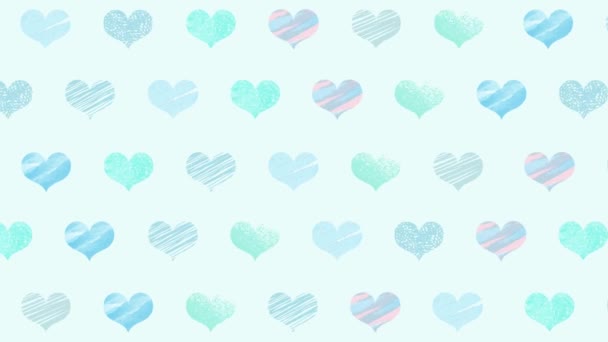 Watercolor Heart Pattern Background — Wideo stockowe