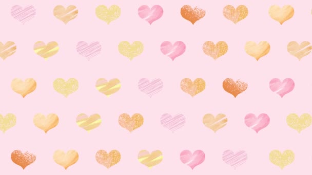 Watercolor Heart Pattern Background — Wideo stockowe