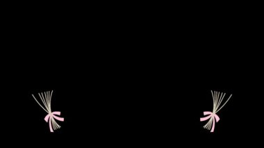 Watercolor flower bouquets and ribbon for title