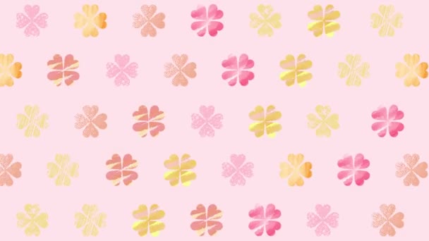 Watercolor Clover Pattern Background — ストック動画