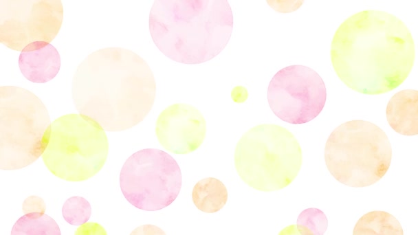 Slowly Rising Watercolor Bubbles Pink Orange Yellow — Video Stock