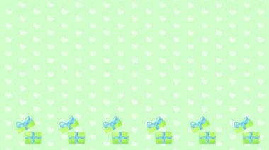 Watercolor gift box background (green)