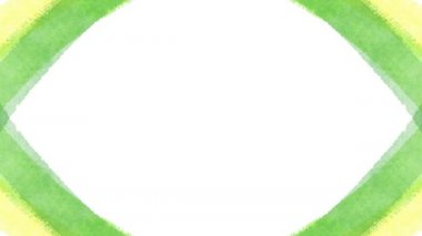 Watercolor line frame (green and yellow)