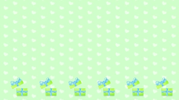 Watercolor Gift Box Background Green — Wideo stockowe