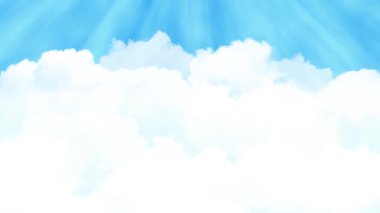 illustration of clouds flowing in the blue sky with sunlight