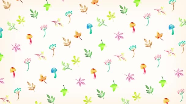 Colorful Botanical Illustration Background — Wideo stockowe