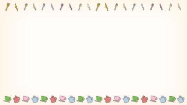 Simple decoration frame (knife,fork,pot,cup)