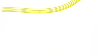 Abstract frame of hand drawn line and watercolor; yellow and purple