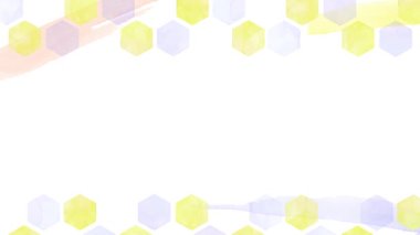 Watercolor hexagons and strokes decoration