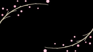 watercolor branches frame (red, pink orange)