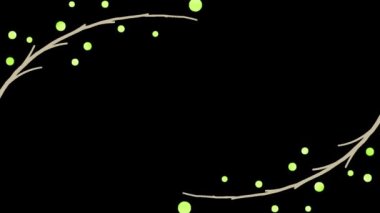 watercolor branches frame (green, yellow)