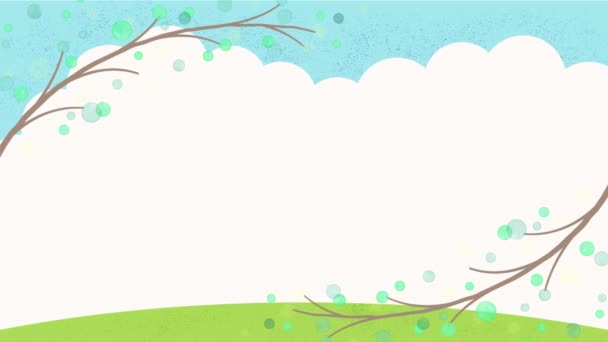 Watercolor Branches Illustration Sky Background Green — Vídeo de Stock