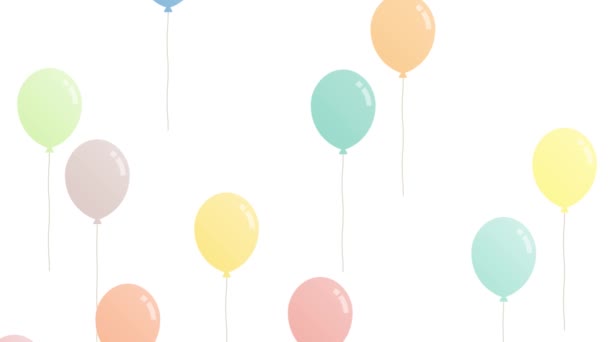 Illustration Colorful Balloons Rising — Wideo stockowe