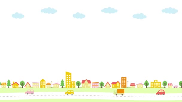 Simple Cityscape Background Orange Pink — Stok Video