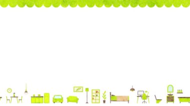 Interior image illustration background (green)