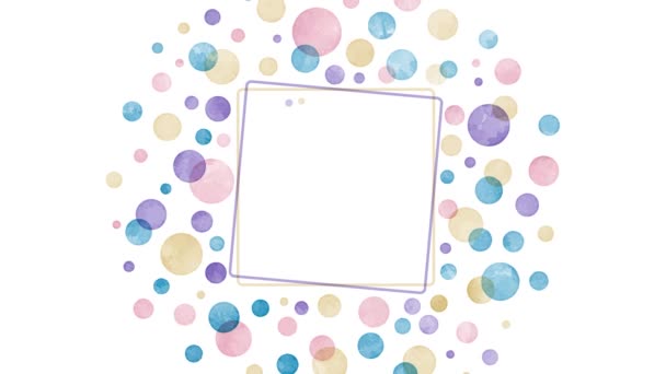 Title Frame Surrounded Watercolor Dots Color Set — Stockvideo